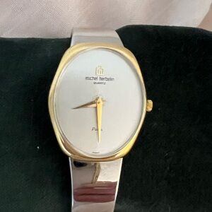 Michel Herbelin Vintage Gold Silver Tone Watch Swiss Made Women’s Classic.